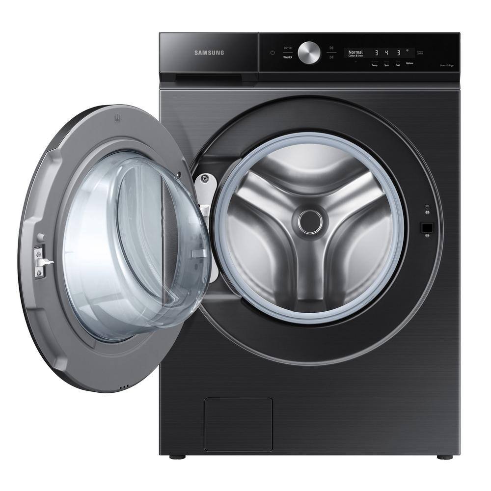  Bespoke 5.3 cu. ft. Ultra-Capacity Smart Front Load Washer in Brushed Black with Super Speed Wash and AI Smart Dial WF53BB8700AV