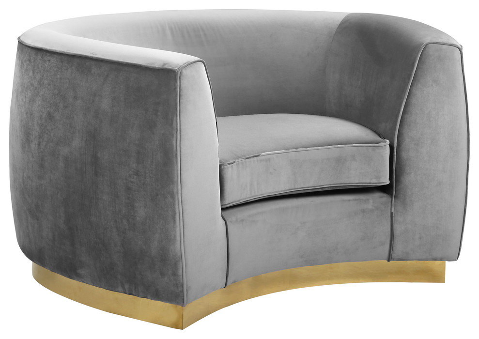 Julian Velvet Upholstered Set   Contemporary   Armchairs And Accent Chairs   by Meridian Furniture  Houzz