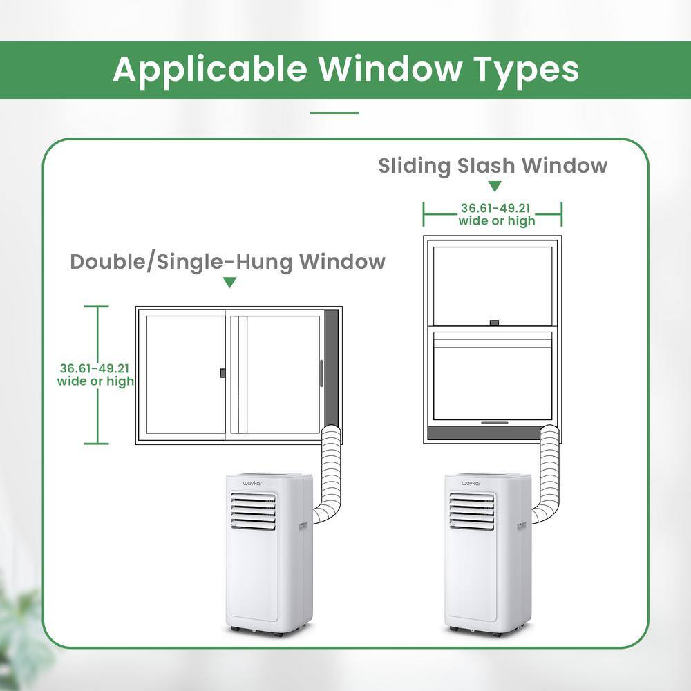 waykar 9000 BTU Portable Air Conditioner up to 450 sq. ft with Dehumidifier and Fan Mode 3 in.-1 Room AC with Drain Hose HDCX-A019E-8K