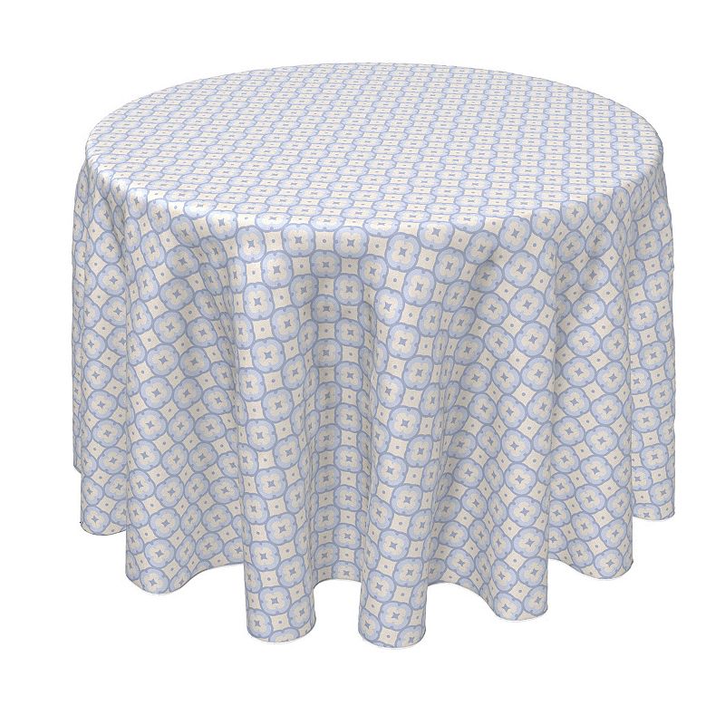 Round Tablecloth， 100% Polyester， 70 Round， Geometric Décor