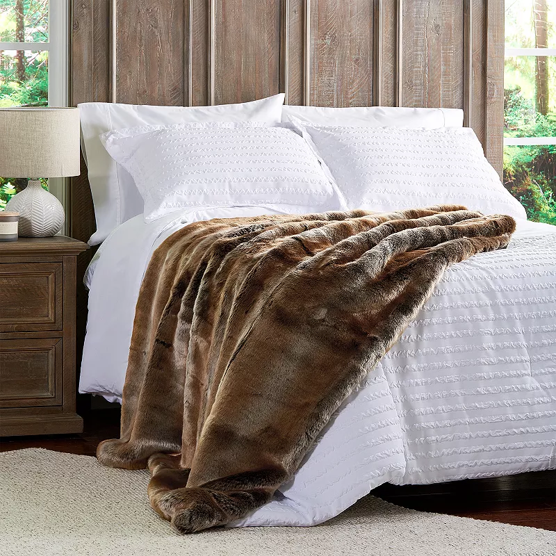 Portsmouth Home Marten Sable Faux Fur Throw Blanket