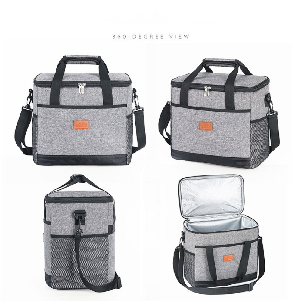 SWIHELP Thermal Insulation Lunch Bag 33L Office School Gray