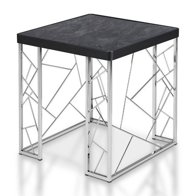 Sbragia Geometric Metal Legs End Table Faux Marble Homes Inside Out