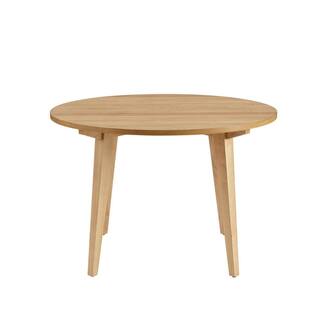 Welwick Designs 45 in. Round English Ash Wood-Top Scandinavian Dining Table (Seats 4) HD9444