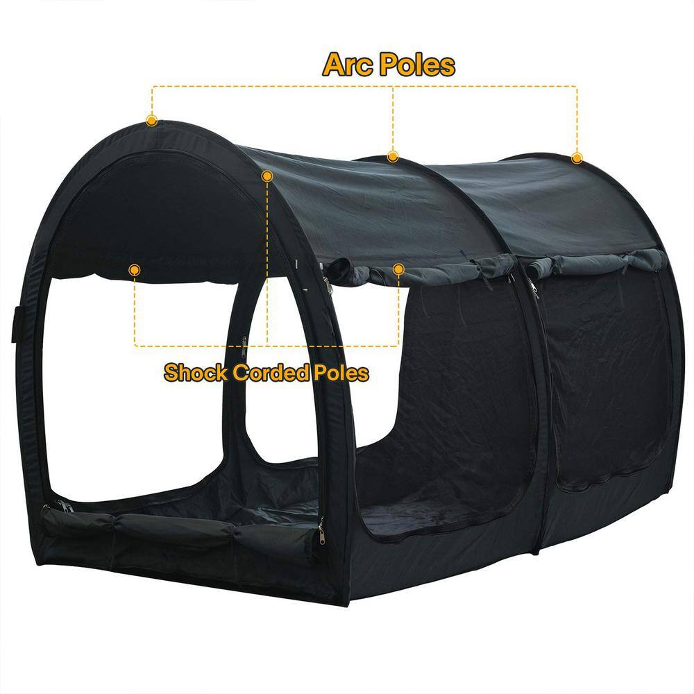 Alvantor 2-in-1 Indoor Pop Up Portable Frame Pongee Bed Canopy Tent Full Curtains Breathable Charcoal (Mattress Not Included) 2006FM