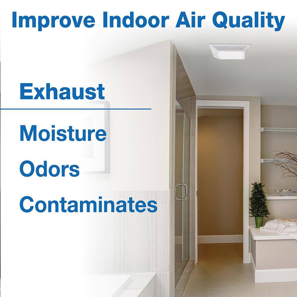 Air King ENERGY STAR Certified Snap-In Installation Quiet 50 CFM Bathroom Exhaust Fan with LED light BFQL50