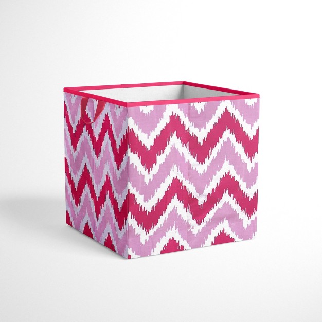 Bacati Mixnmatch Pink Zigzag Storage Box Small