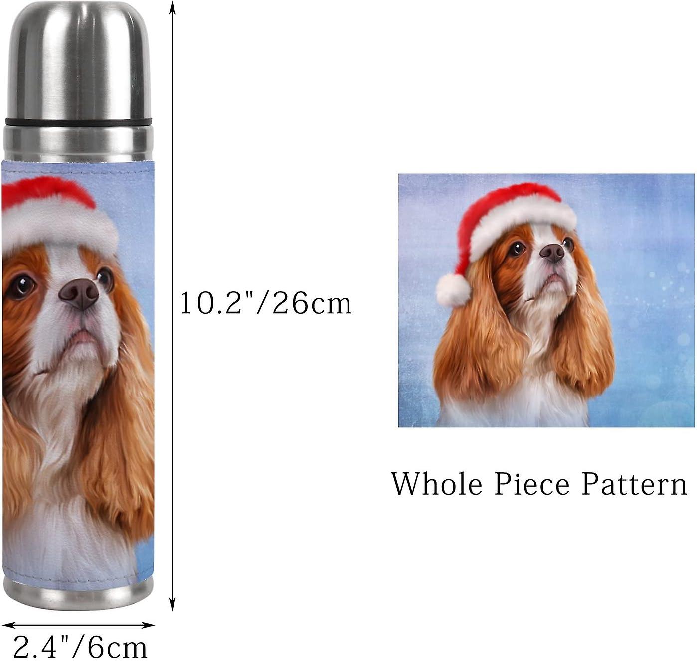 Insulated Mug Stainless Steel Water Bottle Dog Cavalier King Charles Spaniel In Santa Vacuum Cup Travel Mug