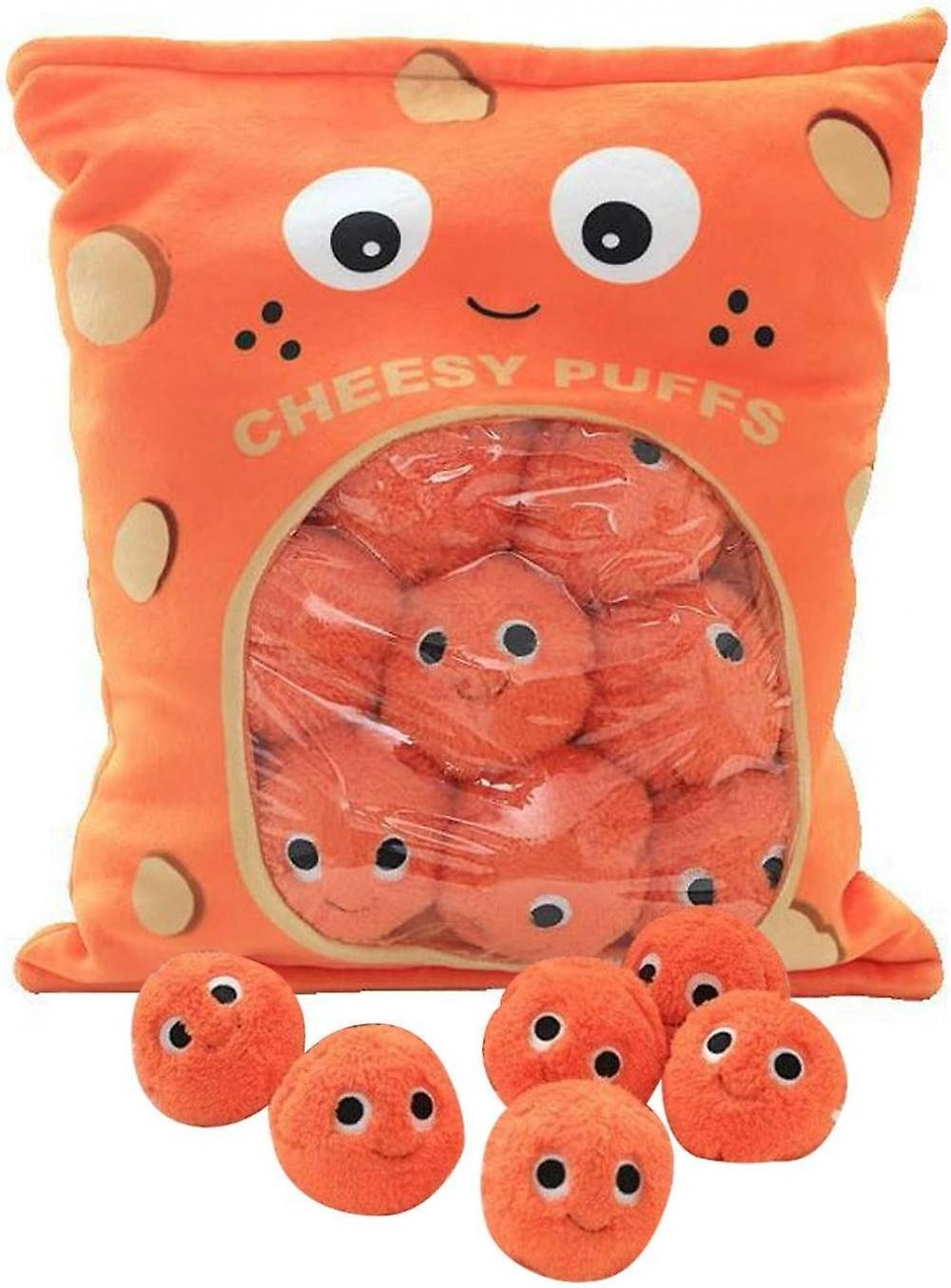 Plush Pillow，stuffed Toy Game Pillow With A Bag Of Cheesy Puffs Balls，for Children Sleep Home Decoration