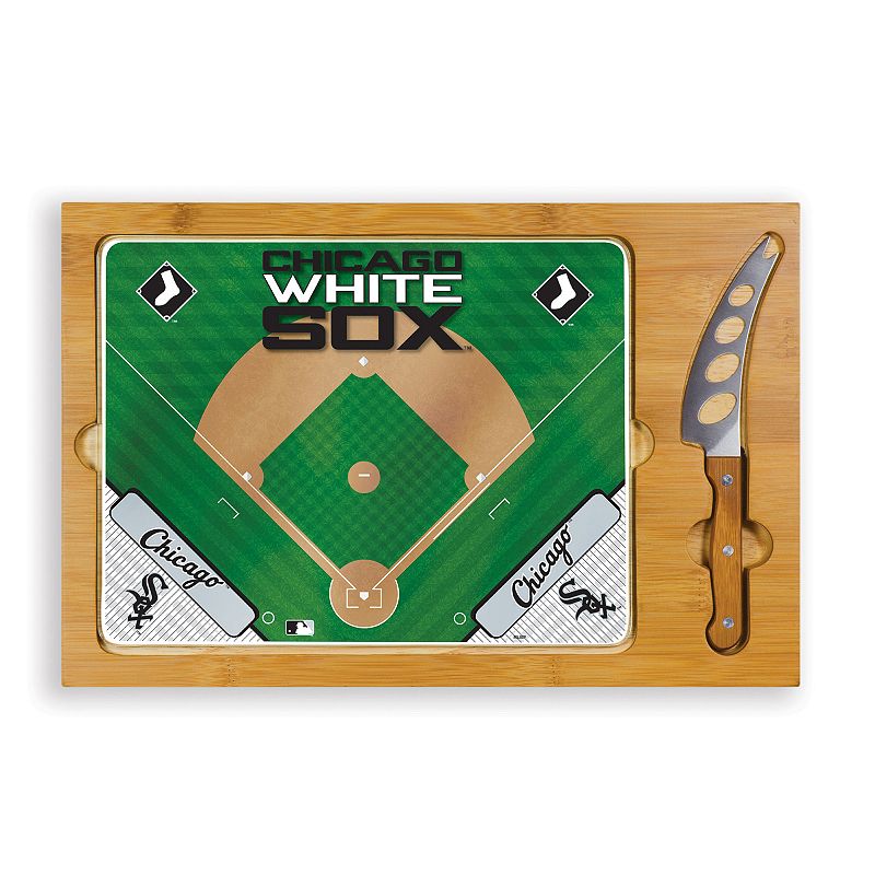 Picnic Time Chicago White Sox Icon Rectangular Cutting Board Gift Set