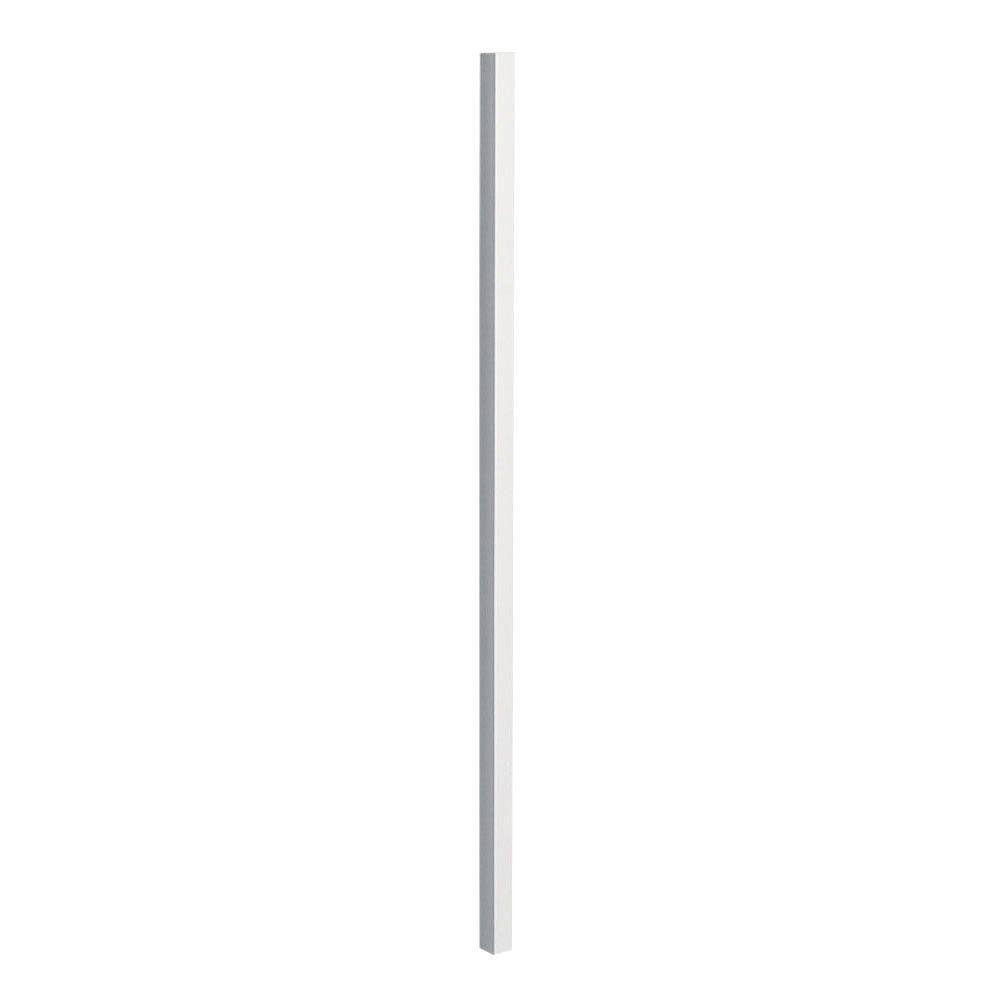 US Door and Fence 2 in. x 2 in. x 6.5 ft. White Metal Fence Post with Post Cap P278WPUS