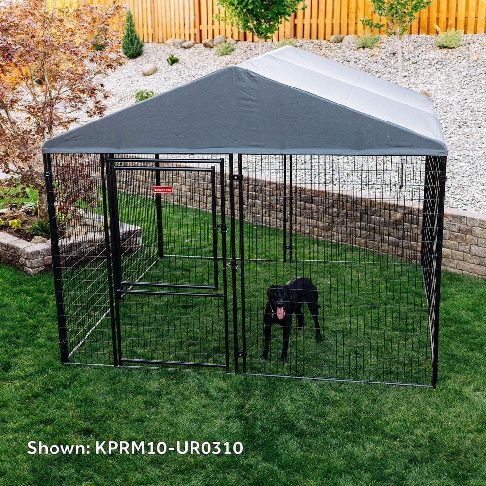 Lucky Dog STAY Series Presidential (Coverage Area - 0.0023 -Acres ) In-Ground Kennel (10 ft. x 10 ft. x 6 in. H) Steel Grey KPRM10-UR0310