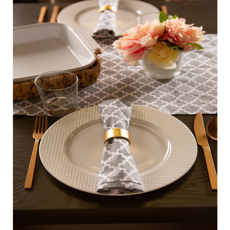 108 Gray Lattice Table Runner