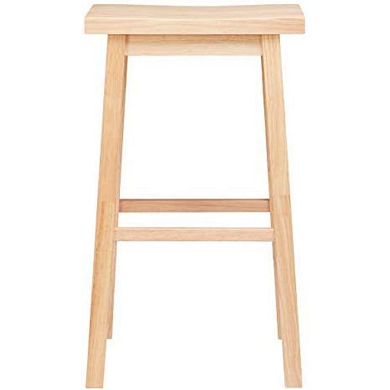 PJ Wood Classic Saddle-Seat 29 Inch Tall Kitchen Counter Stools， Natural