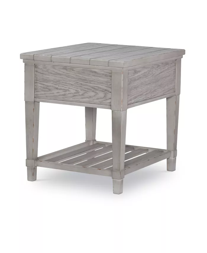 Furniture Belhaven 1 Drawer End Table in Weathered Plank Finish Wood