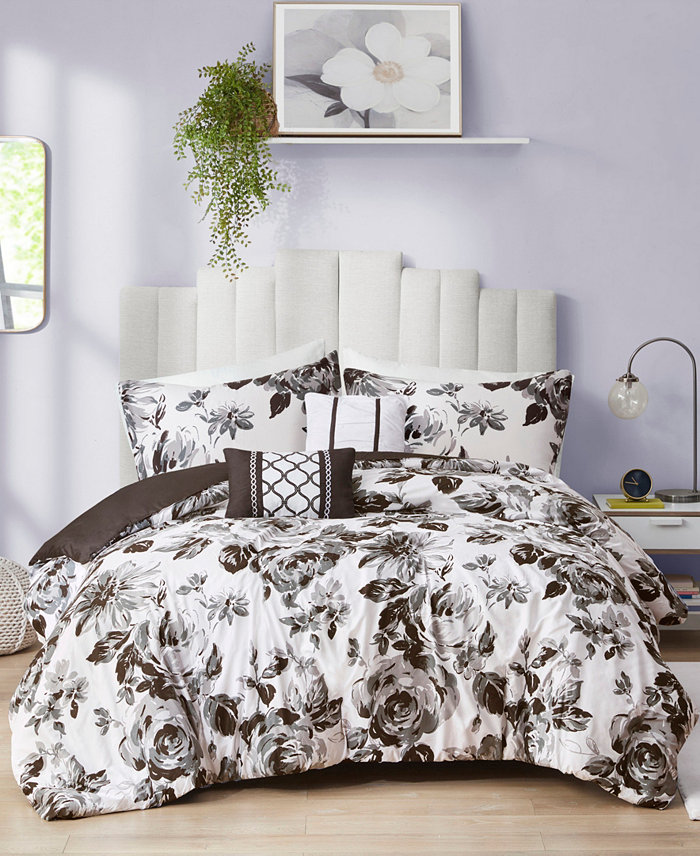 Intelligent Design Dorsey Floral 5-Pc. Duvet Cover Set  Full Queen