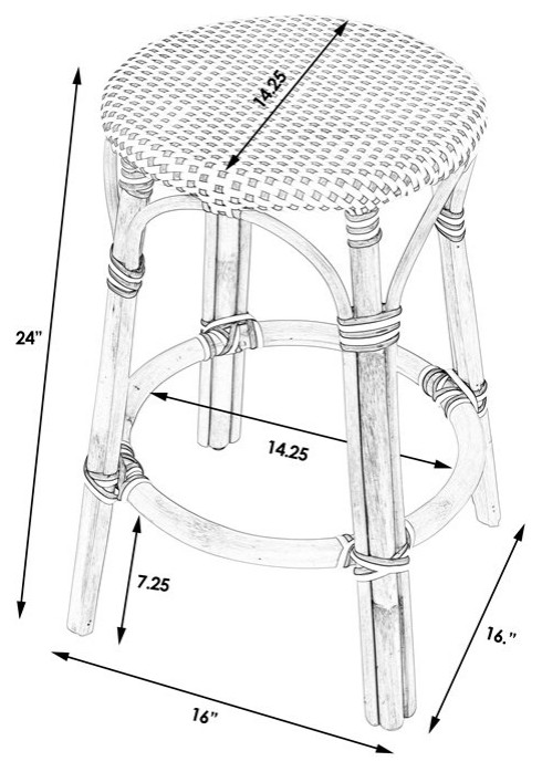 Home Square 3 Piece Rattan Counter Stool Set in Twilight Blue   Tropical   Outdoor Bar Stools And Counter Stools   by Homesquare  Houzz