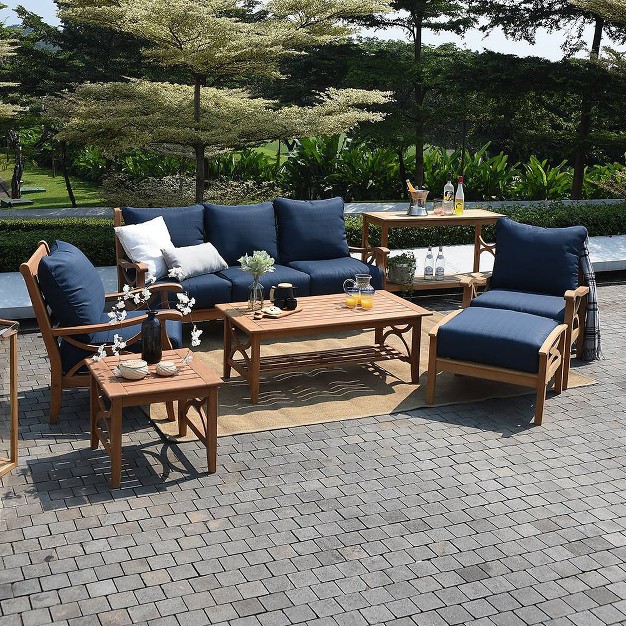 Abbington Teak Patio Sofa With Cushion Cambridge Casual