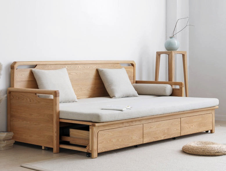 North American Solid Wood MultiFunctional Storage Sleeper Sofa   Transitional   Sleeper Sofas   by GVAwood  Houzz