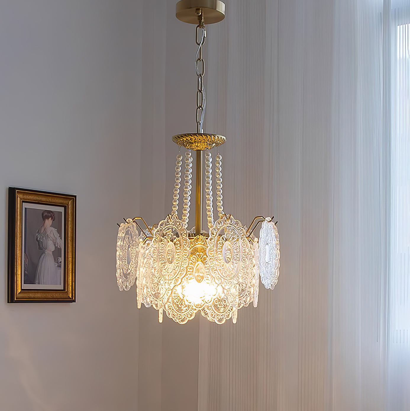 Pearls Glass Chandelier