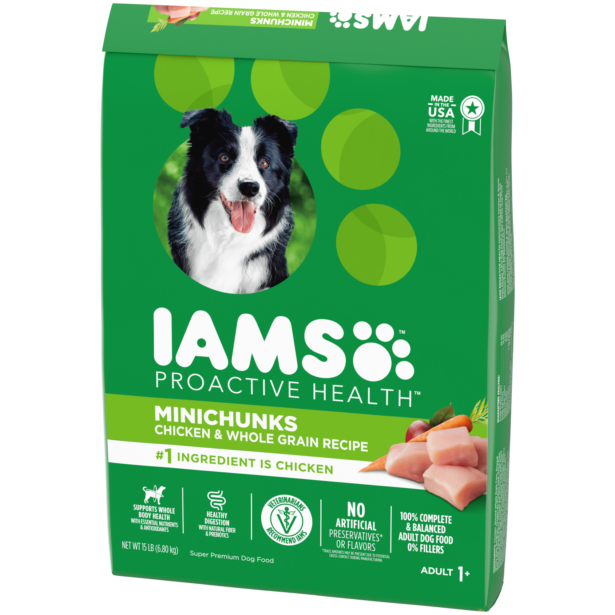 IAMS Proactive Health Minichunks with Chicken amp; Whole Grain Recipe Adult Dry Dog Food， 38.5 lbs.