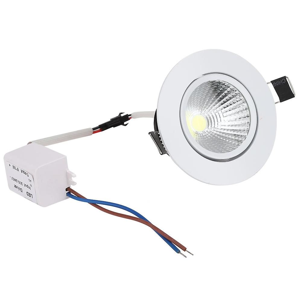 100-240V COB Aluminium LED Ceiling Light Recessed Downlight Indoor Decoration Lamp Opening Hole 69mm5W Cold White