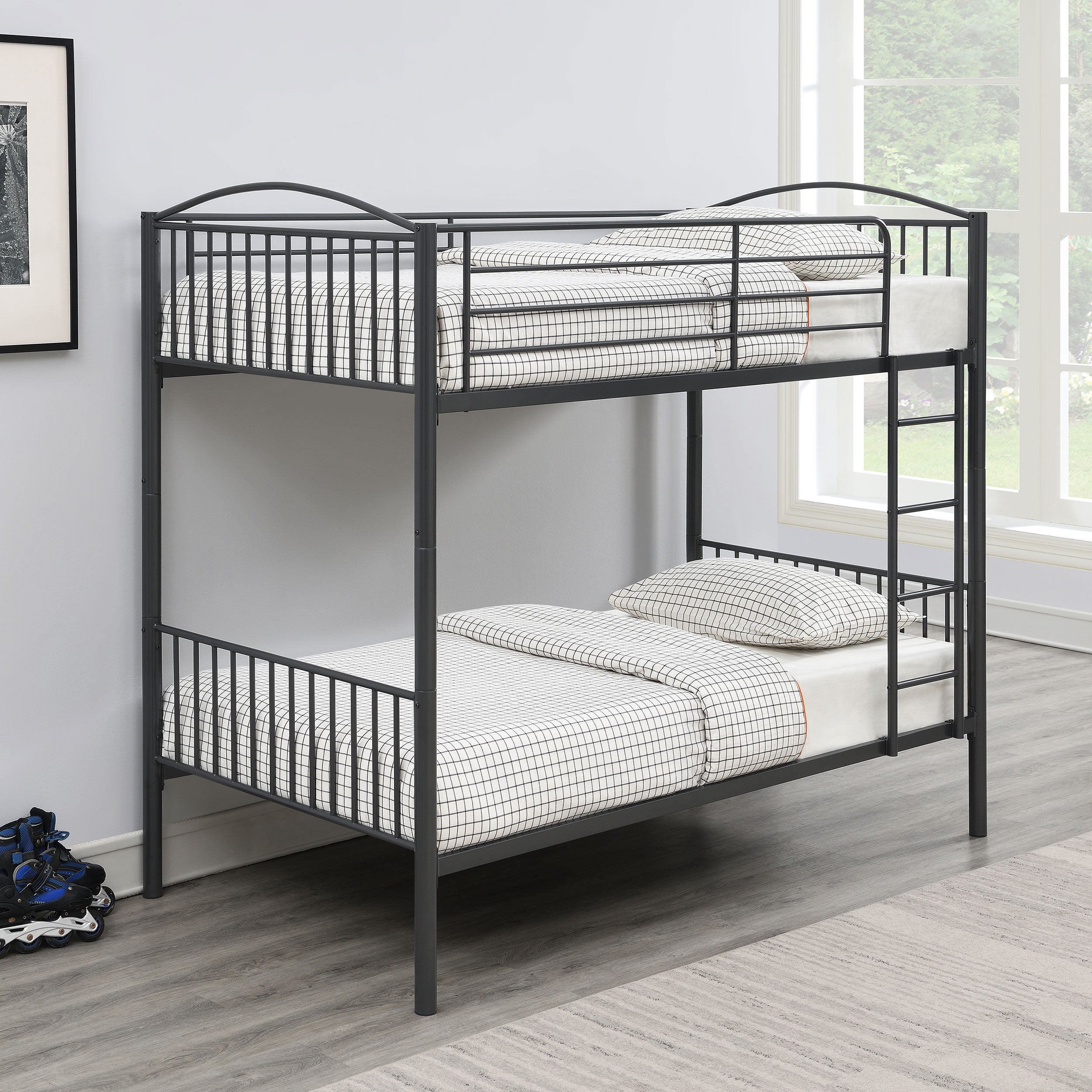 Anson Twin Over Twin Bunk Bed Gunmetal-400739T