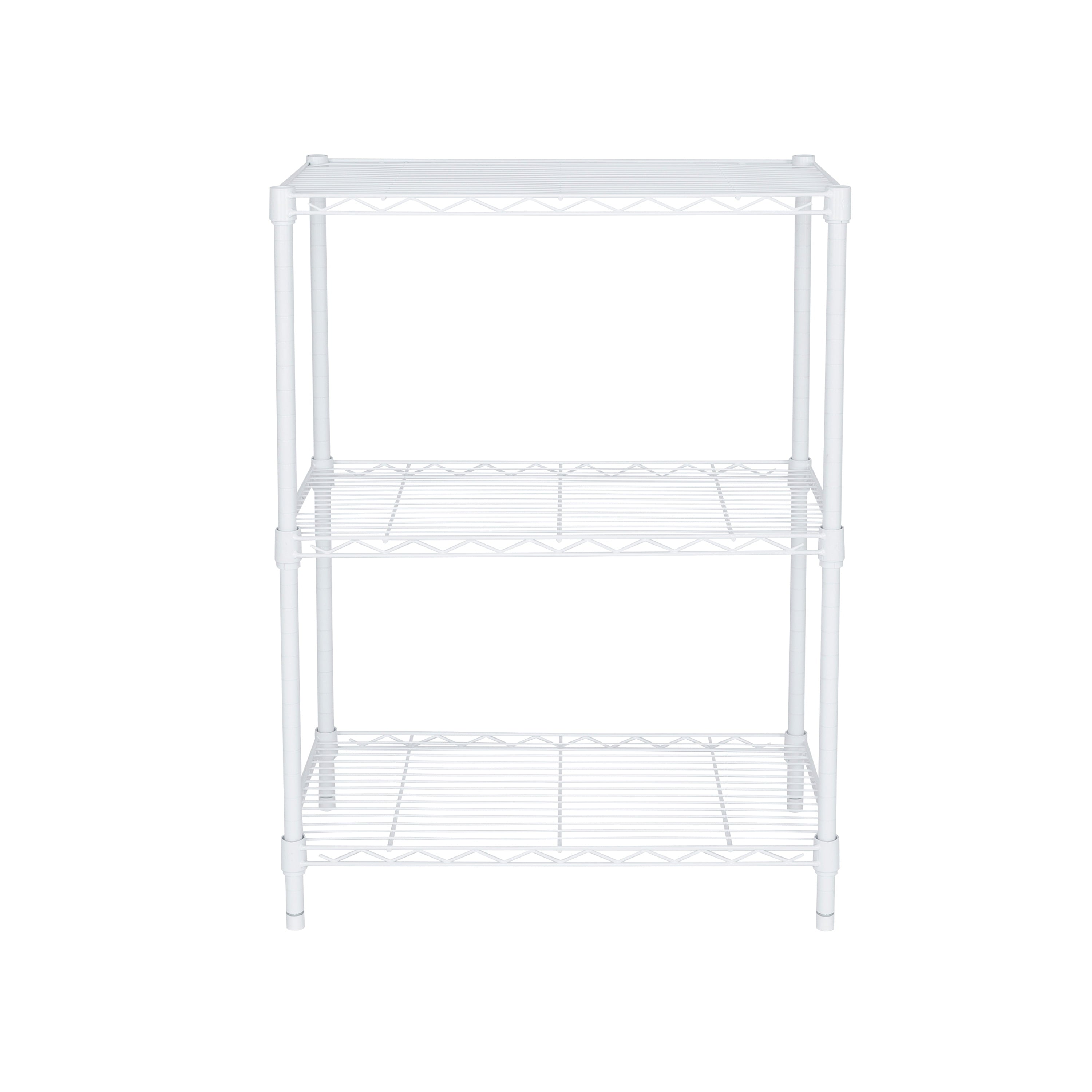 Hyper Tough 3-Tier Multipurpose Wire Shelving Rack, White Color, 750lbs Load Capacity