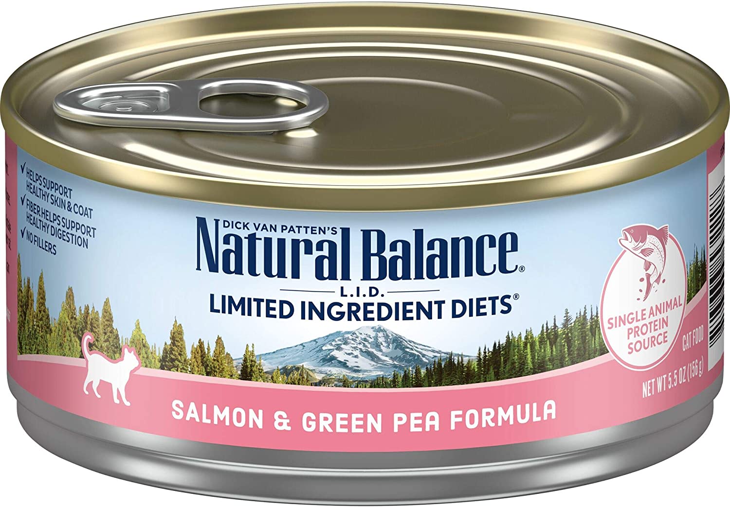 Natural Balance L.I.D. Limited Ingredient Diets Salmon and Green Pea Formula Grain-Free Canned Cat Food 5.5-oz case of 24