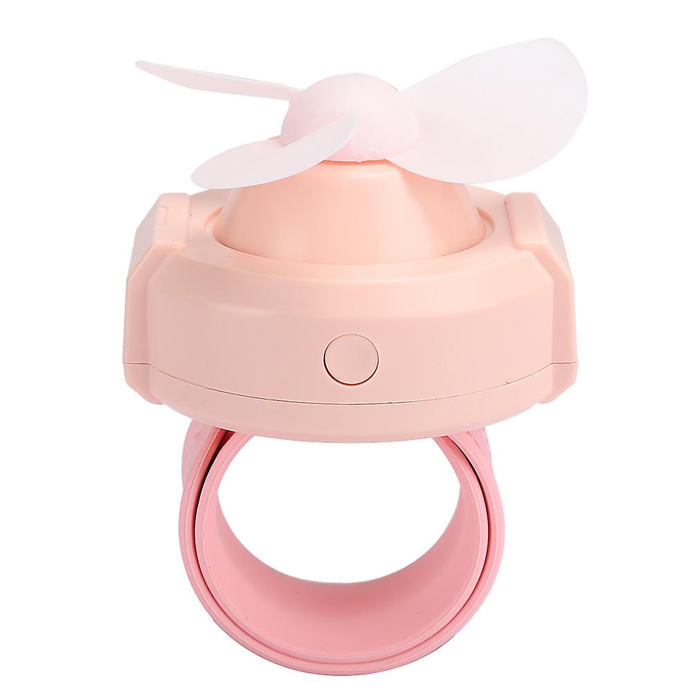 Children Fan Handheld Watch Shape Usb Rechargeable Cooling System Innovative Small Gift(pink )