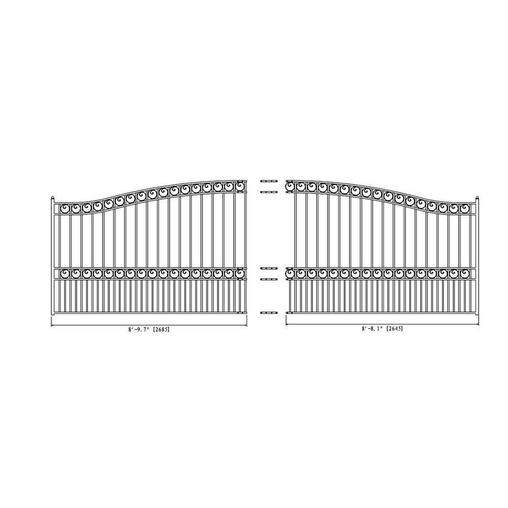 ALEKO Paris Style 18 ft. x 6 ft. Black Steel Single Slide Driveway Fence Gate DG18PARSSL-HD