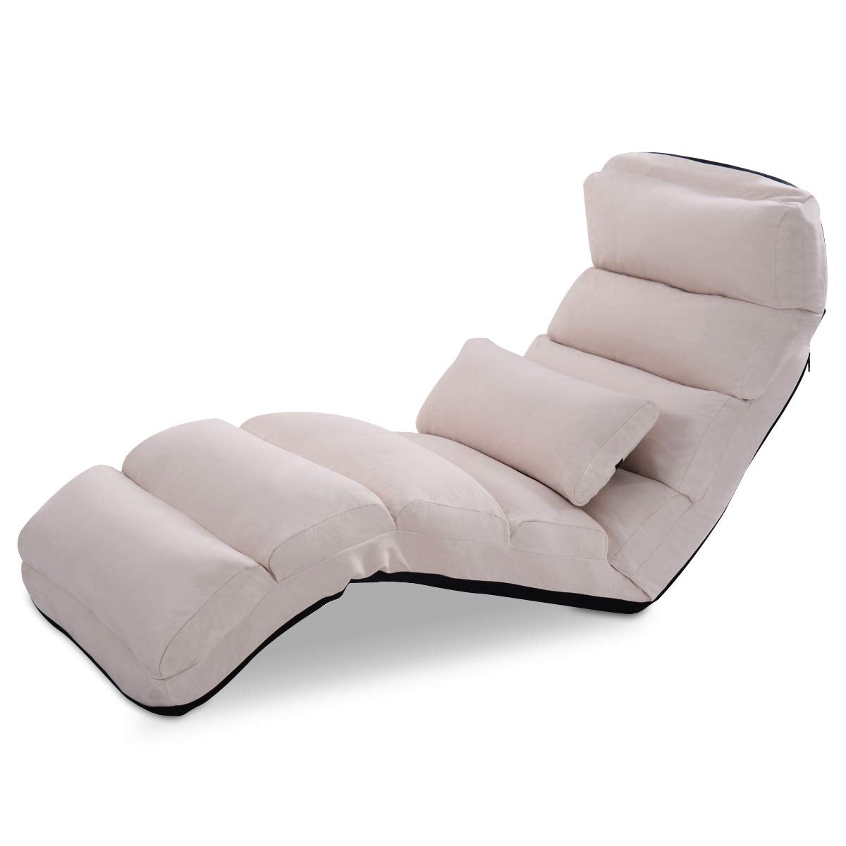 Folding Lazy Sofa Chair Stylish Sofa Couch Beds Lounge Chair W/Pillow