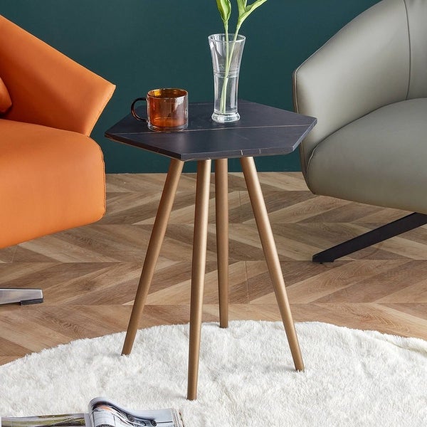 Modern Accent Coffee Table with Metal Legs