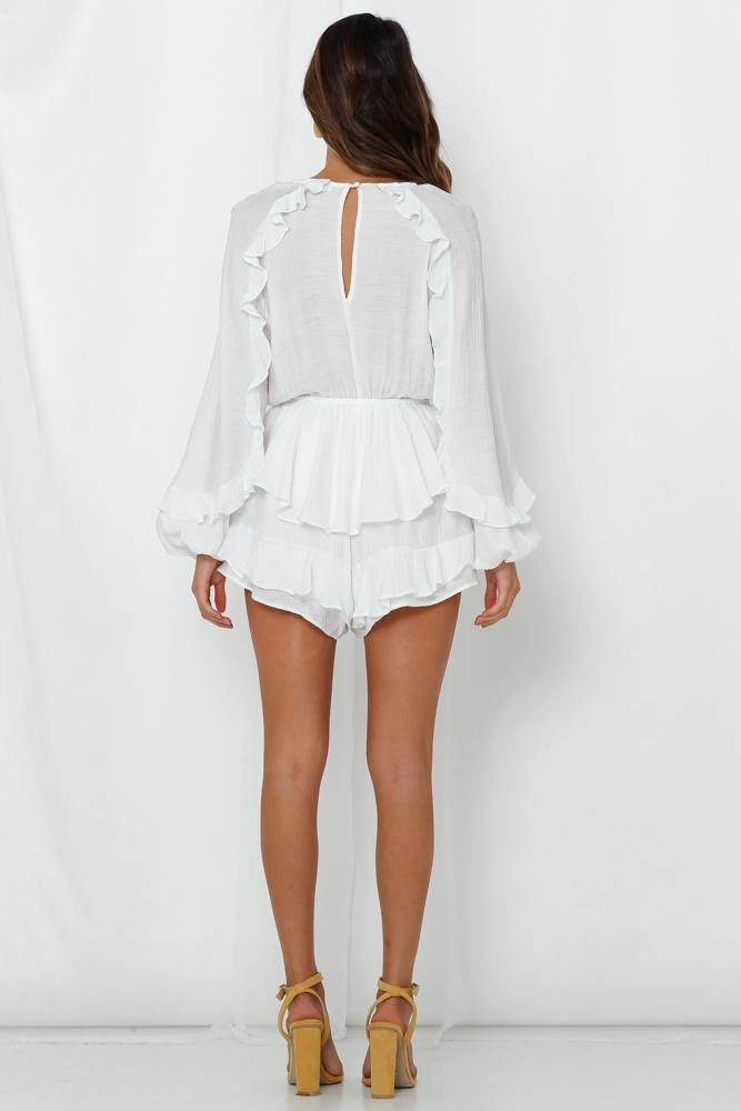 Not Around Romper White