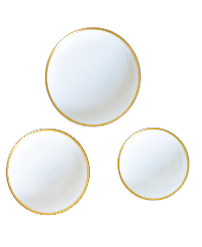 Twig New York Golden Edge Canape Plates - Set of 3