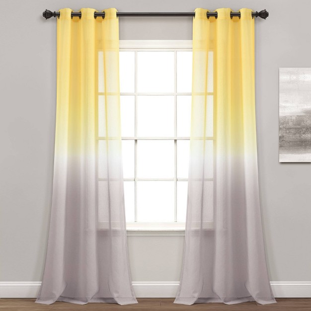 Sheer Umbre Fiesta Curtain Panels Yellow gray Lush D cor