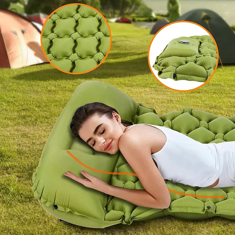 Camping Sleeping Pad Ultralight Self Inflating Air Mattress Wide Insulated Inflatable Camp Mat for Outdoor