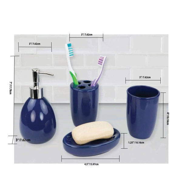 Home Basics 4 Piece Bathroom Accessory Set