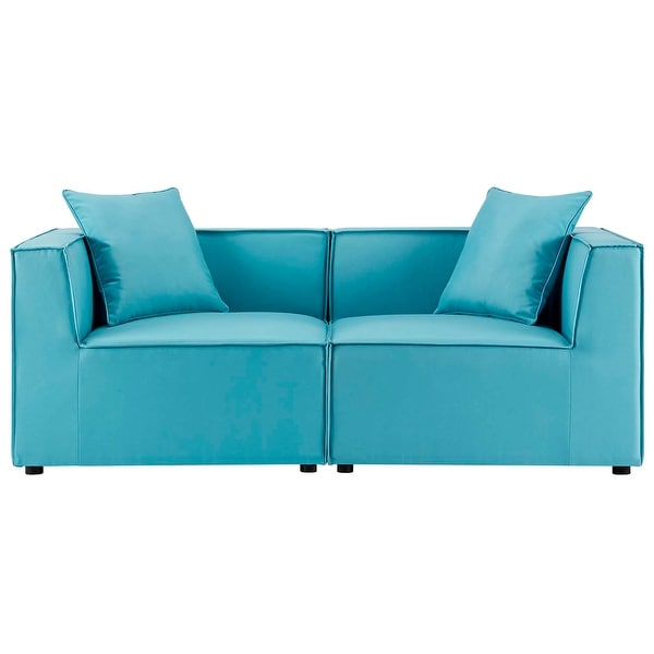 Saybrook Outdoor Patio Upholstered 2Piece Sectional Sofa Loveseat