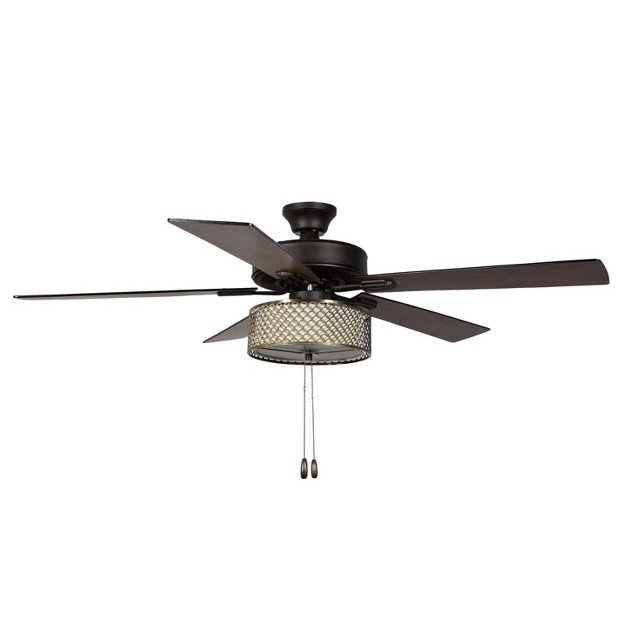 Led 5 blade Bronzed Wave Lighted Ceiling Fan River Of Goods