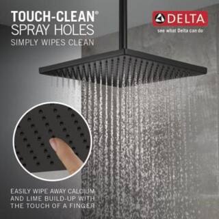 Delta 1-Spray Patterns 2.5 GPM 11.75 in. Wall Mount Fixed Shower Head in Matte Black 52159-BL25