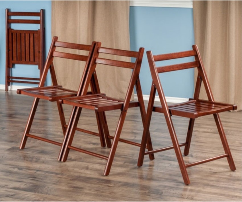 Ergode Robin 4 Pc Folding Chair Set Walnut   Transitional   Folding Chairs And Stools   by VirVentures  Houzz