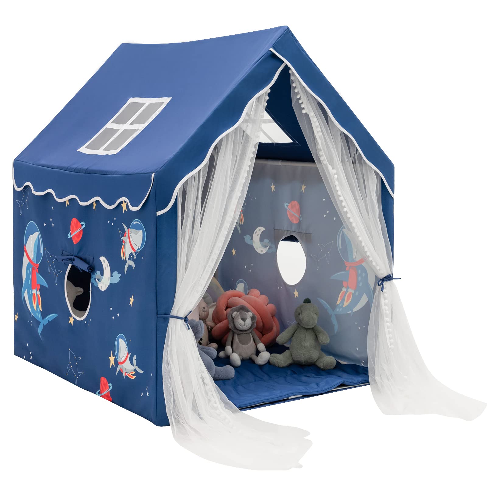 Costzon Kids Tent with Padded Cotton Mat, Large Playhouse for Girls