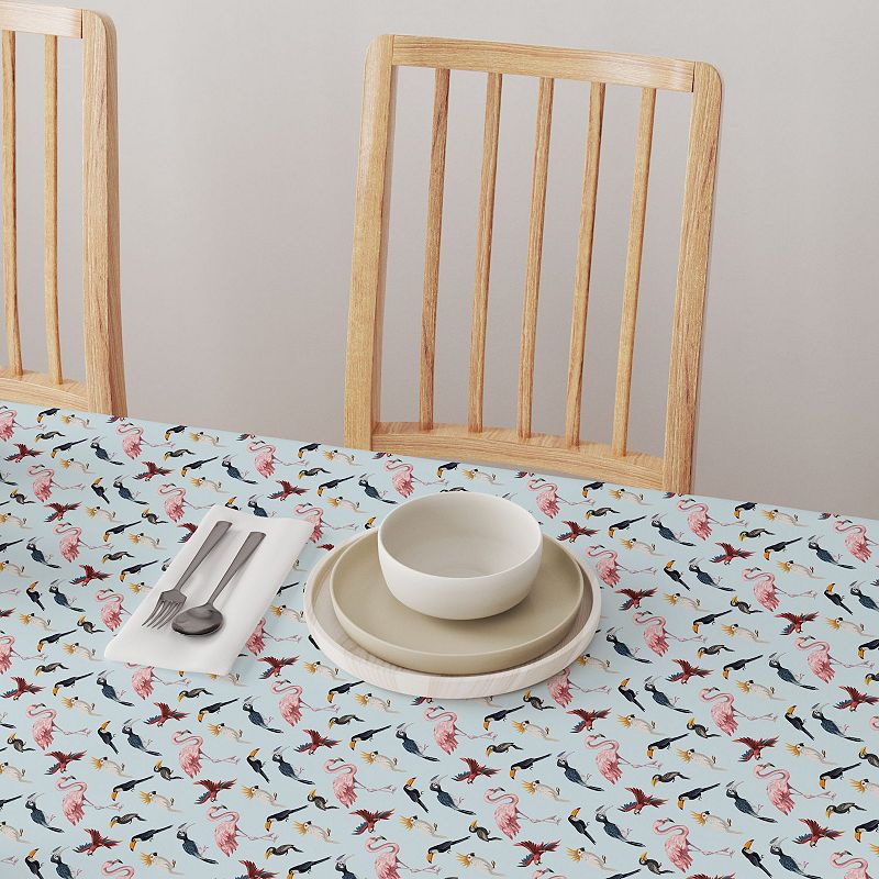 Square Tablecloth， 100% Polyester， 70x70， Jungle Birds