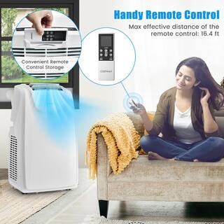 Costway 11500 BTU ASHRAE Dual Hose Portable Air Conditioner 3-in-1 AC Unit 400 Sq. Ft. wRemote Control FP10234US-WH