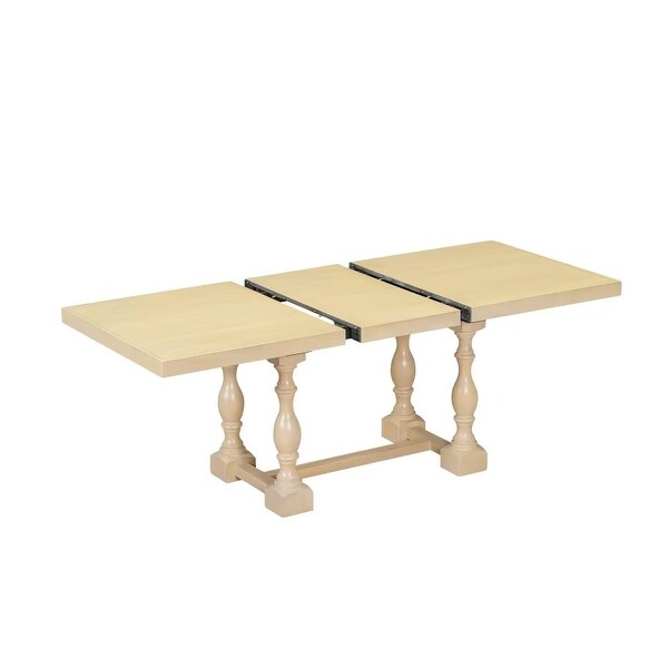 Extendable Dining Table Set with Removable Leaf，Padded Chairs and Bench