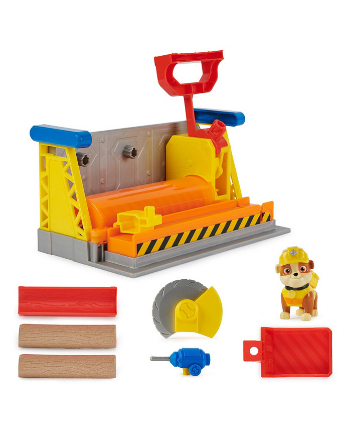 Rubble and Crew Rubbles Workshop Playset  Construction Toys with Kinetic Build-It Sand Rubble Action Figure