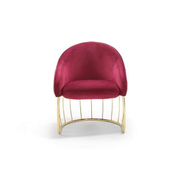 Chic Home Vivienne Velvet Upholstered Half-Moon Accent Club Chair