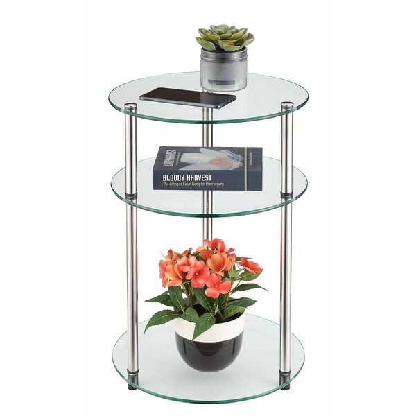 Porch and Den Japonica Glass 3-tier Round Table