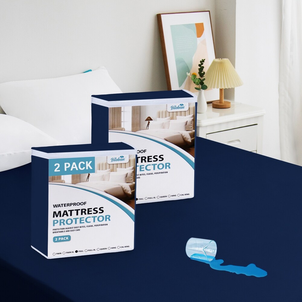2 Pack Waterproof Mattress Protector by Biloban   White